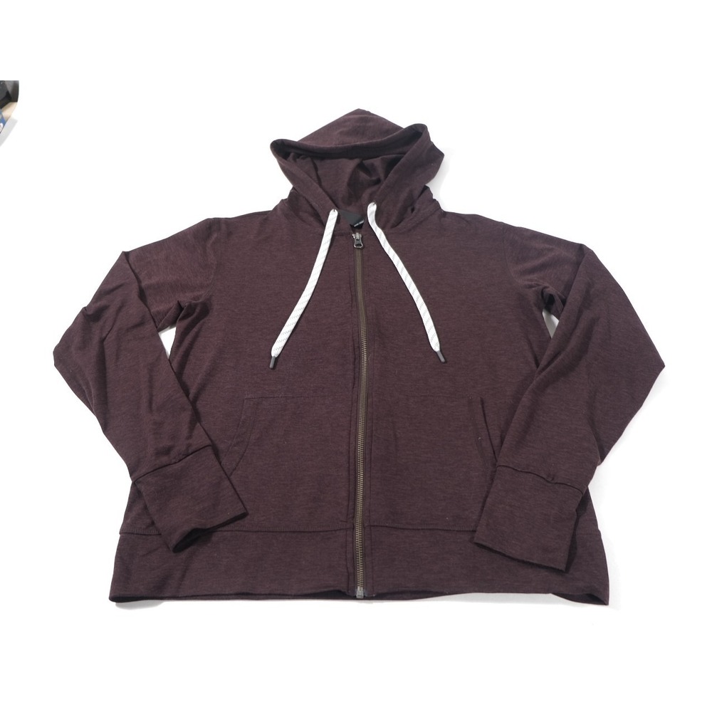 Kirkland Hoodie Women S Maroon Full Zip 7771735 Active Thumbhole Cuffs Purple